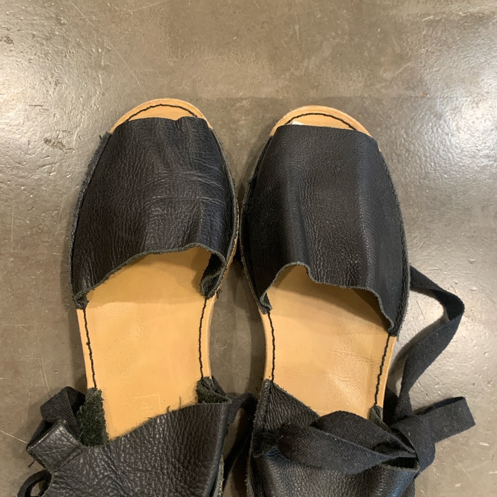 Black Leather Sandals/size 38/7.5 - Picture 10 of 12